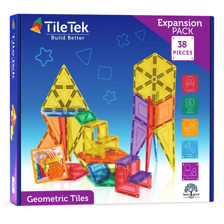 TILE TEK BUILD BETTER EXPANSION PACK 38 PIECES GEOMETRIC TILES